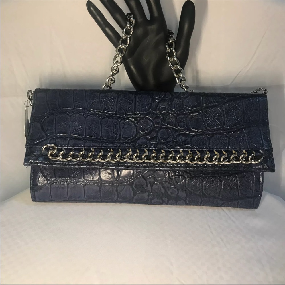 NWT Blue Chain Clutch
